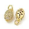 Rack Plating Brass Micro Pave Clear Cubic Zirconia Charms KK-Z067-23G-06-2