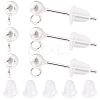 925 Sterling Silver Stud Earring Findings STER-BBC0009-91B-1