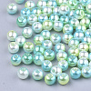 Rainbow ABS Plastic Imitation Pearl Beads OACR-Q174-8mm-03-2