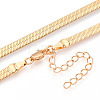 Brass Flat Snake Chain Necklaces for Women Men NJEW-N054-05G-2