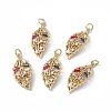 Brass Colorful Cubic Zirconia Pendants KK-E068-VA247-2-4