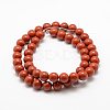 Natural Red Jasper Beads Strands X-G-E375-6mm-02-3