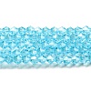 Transparent Electroplate Glass Beads Strands EGLA-A039-T6mm-A20-1