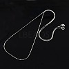 Anti-Tarnish Trendy Unisex Rhodium Plated 925 Sterling Silver Snake Chain Necklaces STER-M034-A-09-1