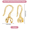 Beebeecraft 10Pcs Rack Plating Brass Hook Clasps KK-BBC0010-48-2