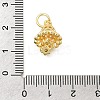 Christmas Brass Micro Pave Clear Cubic Zirconia Pendants KK-Z156-05G-3