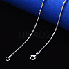 304 Stainless Steel Round Snake Chain Necklace NJEW-S420-009B-P-4