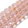 Electroplate Transparent Glass Beads Strands EGLA-A035-T8mm-L20-1