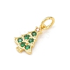 Christmas Brass Micro Pave Cubic Zirconia Pendants KK-K411-02G-2