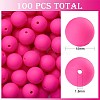 100Pcs Silicone Beads Round Rubber Bead 15MM Loose Spacer Beads for DIY Supplies Jewelry Keychain Making JX455A-1