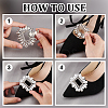   4Pcs 2 Styles Flower & Rectangle Detachable Alloy Rhinestone Shoe Buckle Clips AJEW-PH0011-58P-4