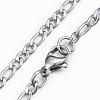 Non-Tarnish 304 Stainless Steel Figaro Chain Necklaces NJEW-H445-01P-2