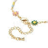 Handmade Brass Daisy Flower Link Chain Anklet for Women AJEW-AN00533-5