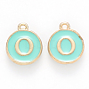 Golden Plated Alloy Enamel Charms X-ENAM-S118-05O-1