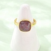 Natural Amethyst Finger Rings with Brass Findings G-H353-04G-04-3