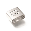 Letter Style 304 Stainless Steel Square Slide Charms STAS-L132-12B-2