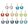 8 Pair 8 Color Alloy Enamel with Acrylic Imitation Gemstone Flower Dangle Stud Earrings EJEW-JE05237-1