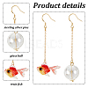 ANATTASOUL 2 Pairs 2 Colors Resin Fish & Glass Ball Asymmetrical Earrings EJEW-AN0002-32-3