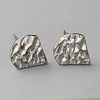 304 Stainless Steel Textured Geometry Stud Earring Findings with Hole STAS-WH0027-54M-2