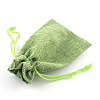Polyester Imitation Burlap Packing Pouches Drawstring Bags X-ABAG-R005-9x7-02-3