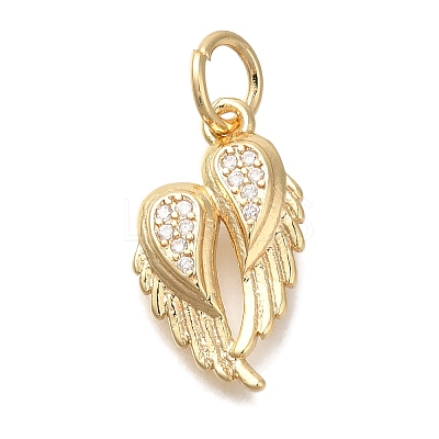 Brass Micro Pave Cubic Zirconia Pendants KK-Q001-06G-1