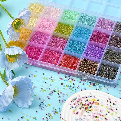 19200Pcs 24 Colors 12/0 Glass Seed Beads SEED-YW0001-87-1