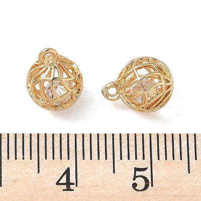 Brass Micro Pave Clear Cubic Zirconia Pendants KK-D261-01G-12-1