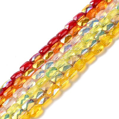 Transparent Electroplate Glass Beads Strands GLAA-Q099-G01-M02-1