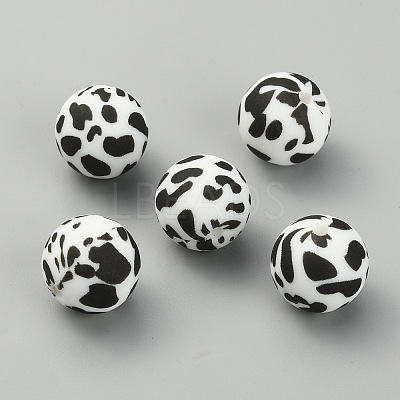 Leopar Print Pattern Silicone Beads LS-SIL-TAC0003-06C-1