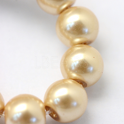 Baking Paint Pearlized Glass Pearl Round Bead Strands X-HY-Q003-4mm-42-1