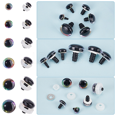 24 Sets 6 Style Plastic Doll Eyes DOLL-PH0001-24-1