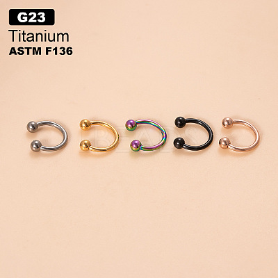 G23 Titanium Circular/Horseshoe Barbell Nose Rings WGFD71D-05-1