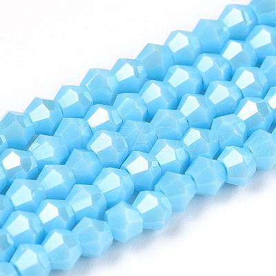 Opaque Solid Color Electroplate Glass Beads Strands LS-EGLA-A039-P2mm-A12-1