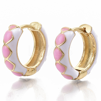 Brass Huggie Hoop Earrings EJEW-S209-05-1