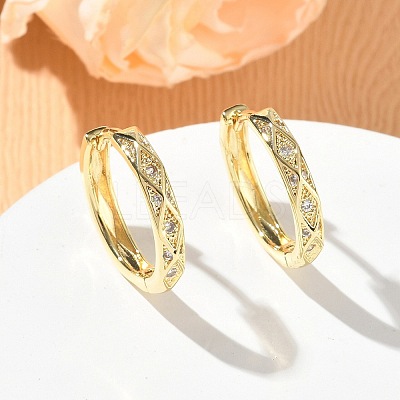Brass Micro Pave Cubic Zirconia Hoop Earrings KK-CBA30C7-05G-1