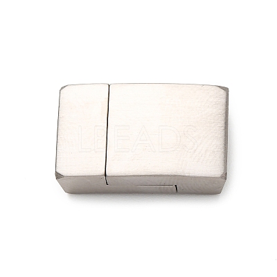 5 Sets 304 Stainless Steel Rectangle Magnetic Clasps with Glue-in Ends STAS-UN0046-84-1