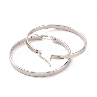 Tarnish Resistant 201 Stainless Steel Big Hoop Earrings with 304 Stainless Steel Pins for Women EJEW-E146-07P-B-1