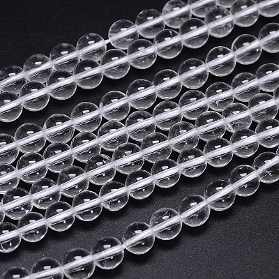 Round Natural Grade AA Quartz Crystal Beads Strands X-G-H1648-8mm-01N-AA-1
