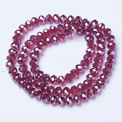 Electroplate Glass Beads Strands EGLA-A034-T4mm-A02-1