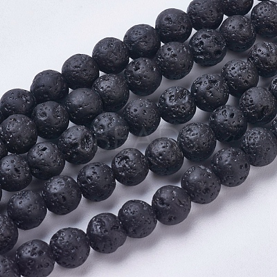 Natural Lava Rock Beads Strands G-J346-37-6mm-1