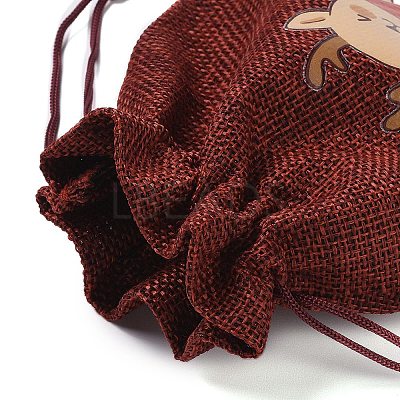 Christmas Theme Jute Cloth Storage Bags ABAG-F010-01B-01-1