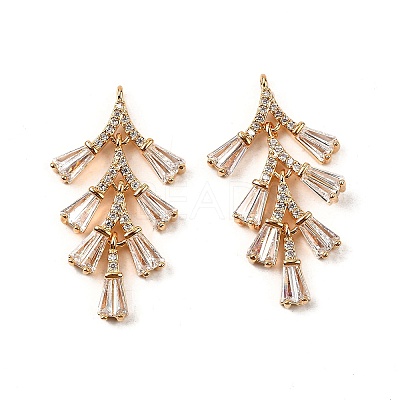 Brass Micro Pave Cubic Zirconia Pendants KK-F901-01F-G-1