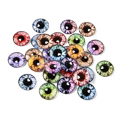 Printed Transparent Glass Cabochons GL-CBAA22A-10-1