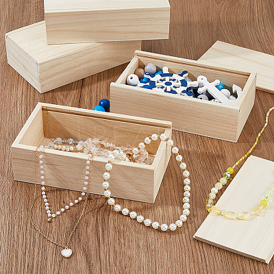 Rectangle Unfinished Wood Gift Storage Box CON-WH0094-38A-1