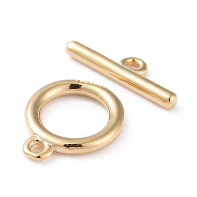 Eco-friendly Brass Toggle Clasps KK-D082-14G-1