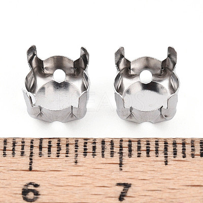 Non-Tarnish 201 Stainless Steel Sew on Prong Settings STAS-T032-01-8mm-P-1