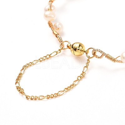 Natural Pearl Braided Bangle for Girl Women BJEW-JB06830-01-1