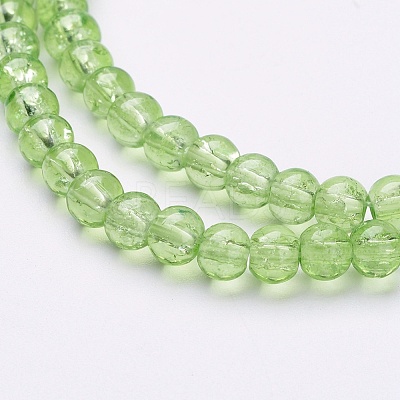 1 Strand Transparent Crackle Glass Round Beads Strands X-CCG-Q001-4mm-11-1