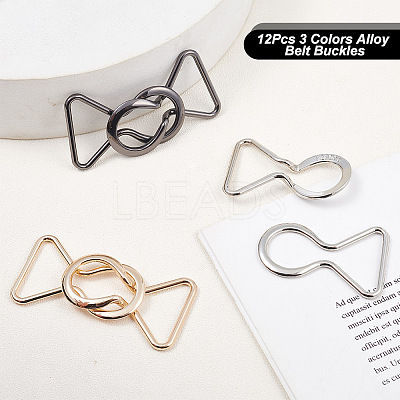 12Pcs 3 Colors Alloy Belt Buckles FIND-OC0002-91A-1