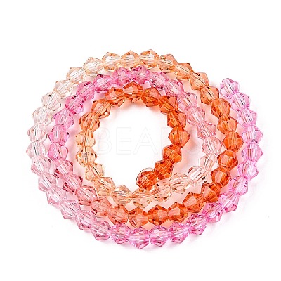 Gradient Color Baking Paint Glass Bead Strands X1-DGLA-A039-T4mm-A04-1